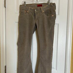 Levi's low rise, Type 1 Tough Boot Y2K cords in gray